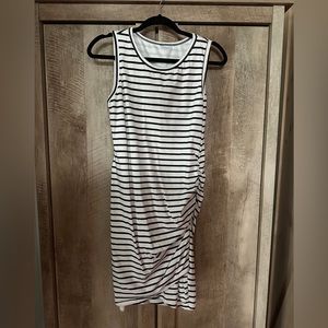 VICI Striped side rouched shirt dress